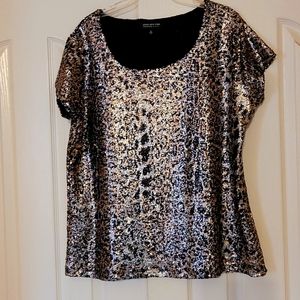 Sequined animal print top